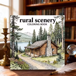Adult Colouring in book - Rural Scenery