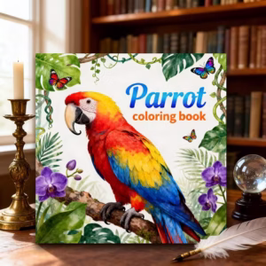 Adult Colouring in book - Parrot